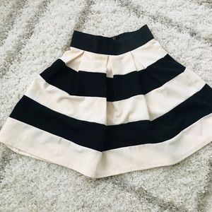 Black and cream mini skirt